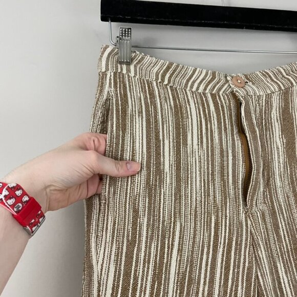 Free People Marta Yarn Stripe Tan Dyed Trouser Pants Size 0 - Picture 5 of 7